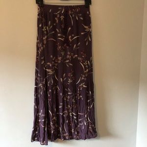 Long purple, floral boho skirt!
